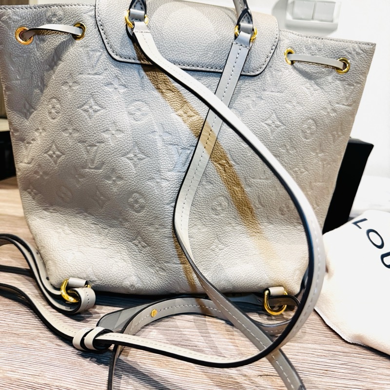 99新 LV Montsouris 後背包 高雅灰 x 奶茶調-1