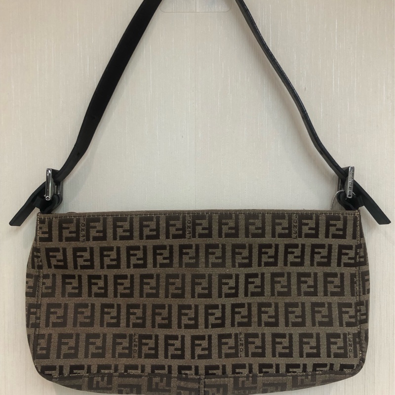 FENDI 全布老花 奶茶色 麻雀袋 XA491-0