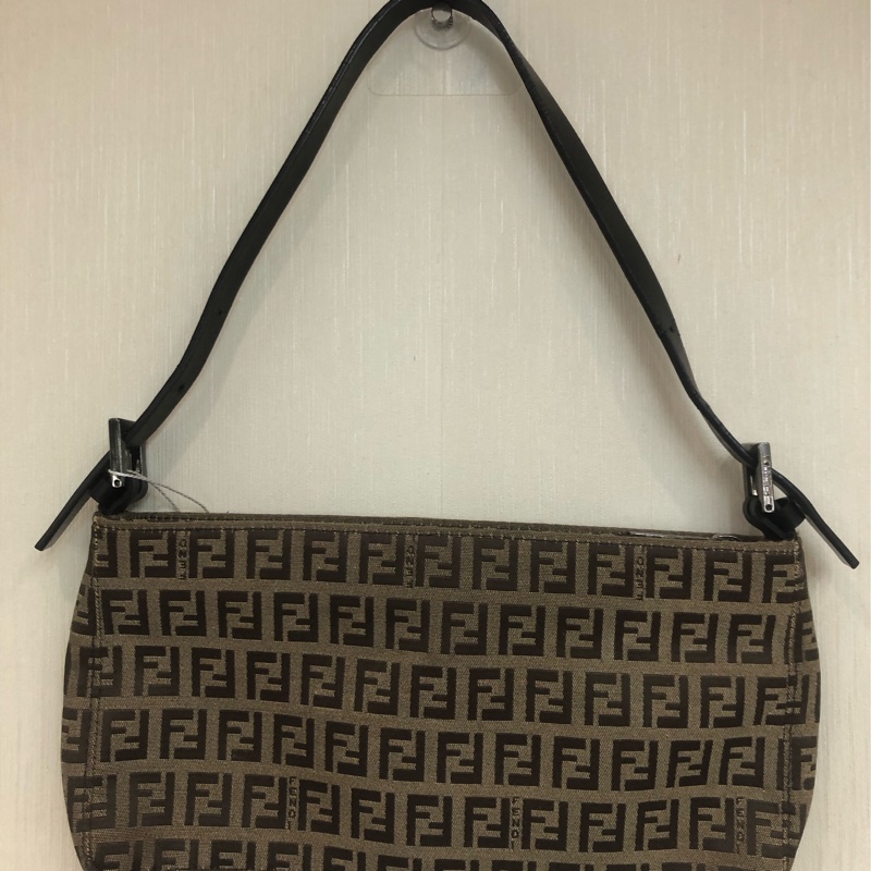 FENDI 全布老花 奶茶色 麻雀袋 XA491-1