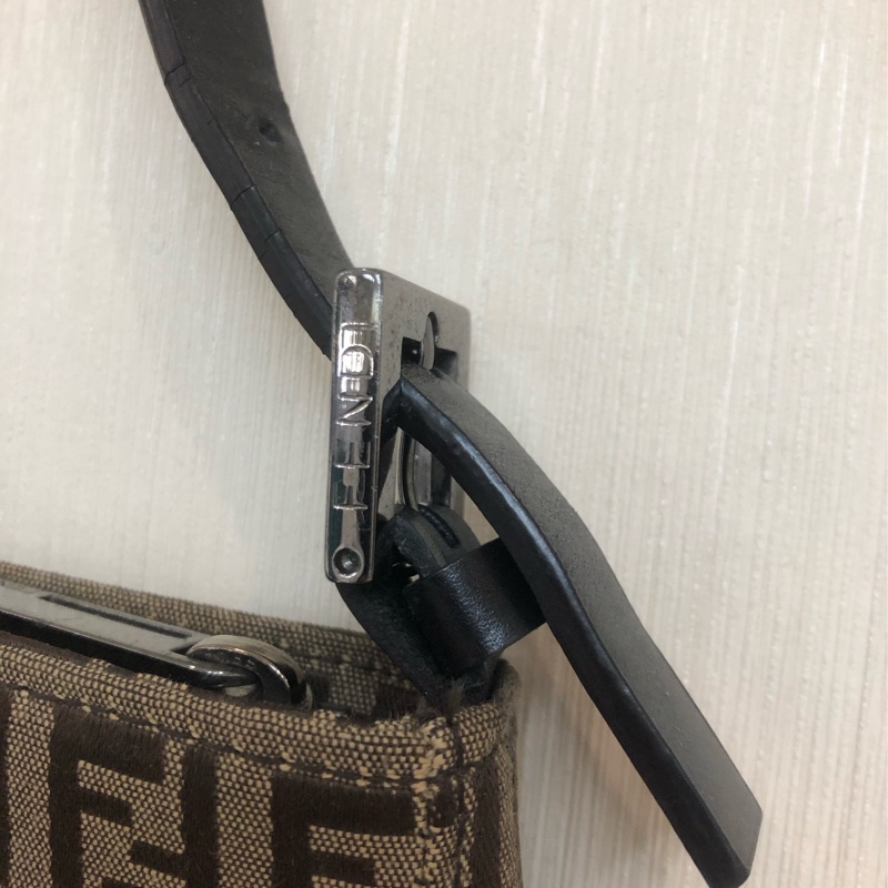 FENDI 全布老花 奶茶色 麻雀袋 XA491-2