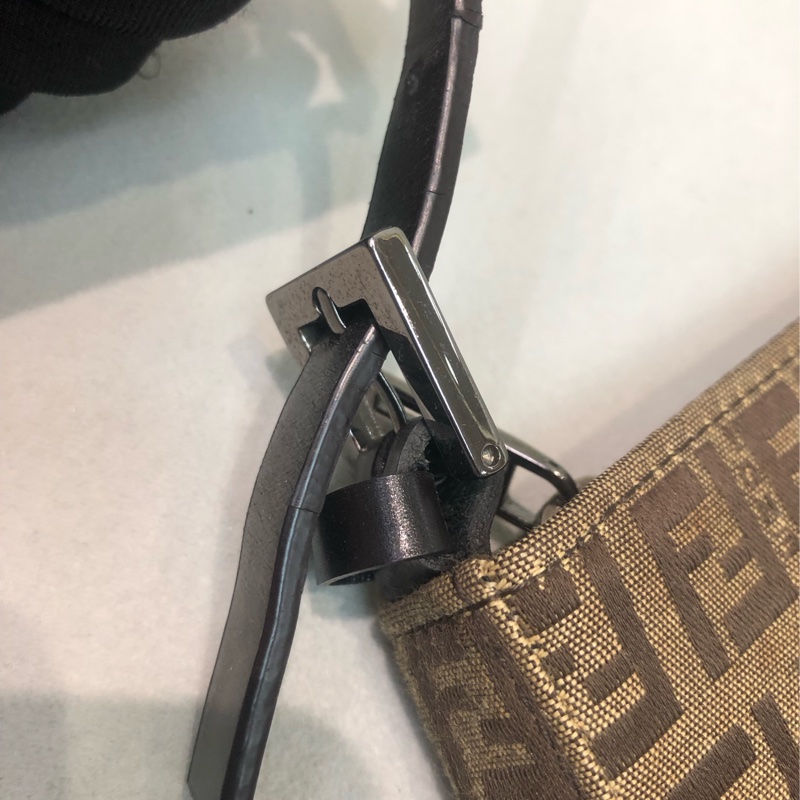 FENDI 全布老花 奶茶色 麻雀袋 XA491-4