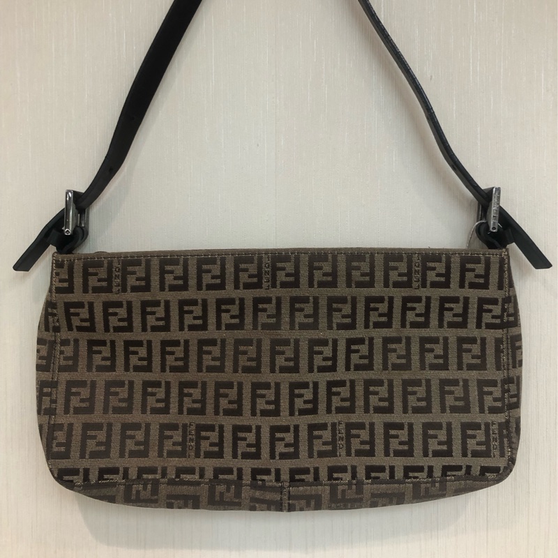 FENDI 全布老花 奶茶色 麻雀袋 XA491-11