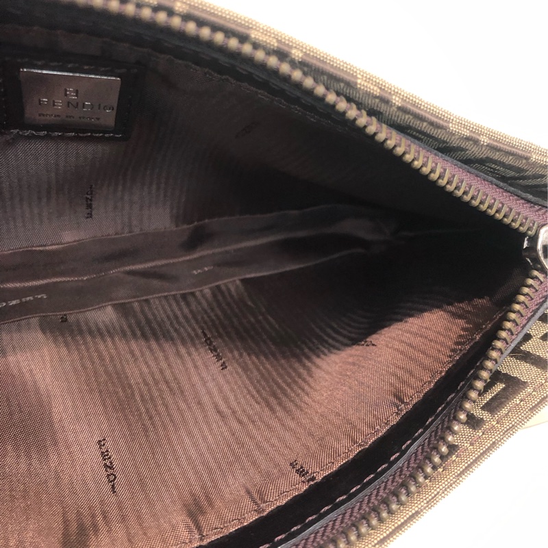 FENDI 全布老花 奶茶色 麻雀袋 XA491-17