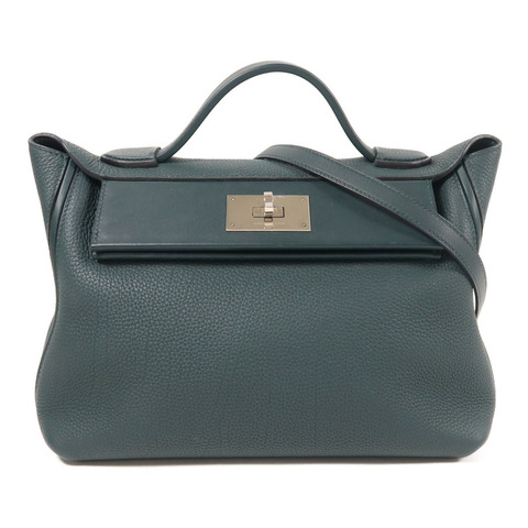 HERMES Togo皮革24/24 29cm銀扣手挽肩背兩用袋