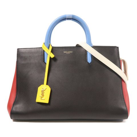 SAINT LAURENT 牛皮皮革2 Way Shoulder金扣手挽肩背兩用袋