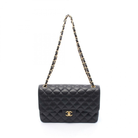 CHANEL Jumbo Matelasse 30 經典大單肩包 A58600 皮革黑色二手