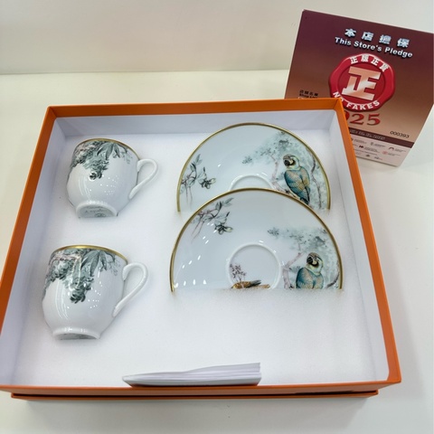 Hermes 赤道叢林系列咖啡杯瓷器套装，2杯2碟 閒置