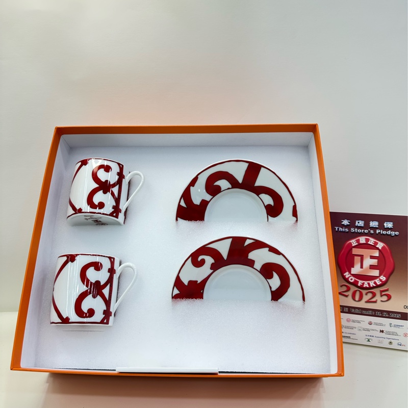 愛馬仕Hermes愛馬仕 西班牙陽台系列陶瓷瓷器茶杯 套装 閒置未使用品-0