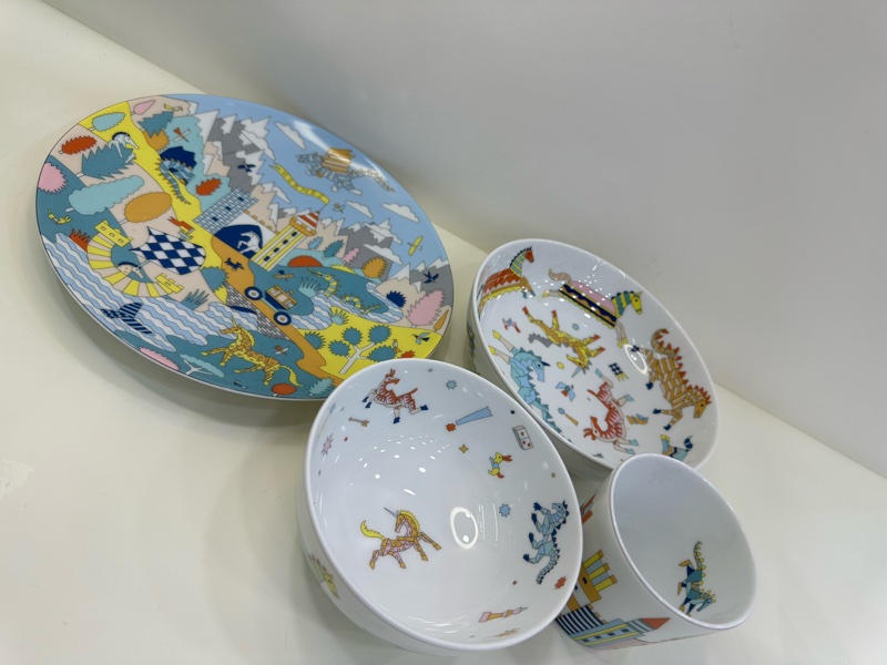 hermes愛馬仕 瓷器套装coffret enfant epopee 獨角獸動物園 嬰兒禮品四件套 閒置新 未使用品-1