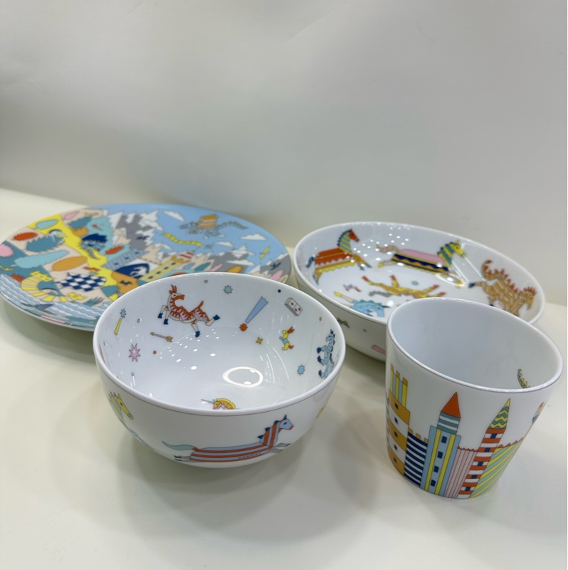 hermes愛馬仕 瓷器套装coffret enfant epopee 獨角獸動物園 嬰兒禮品四件套 閒置新 未使用品-2