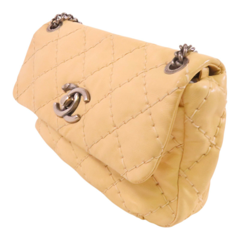 CHANEL 牛皮皮革Chain Shoulder銀扣鏈帶肩背袋-2