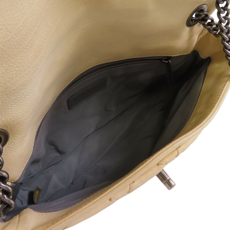 CHANEL 牛皮皮革Chain Shoulder銀扣鏈帶肩背袋-4