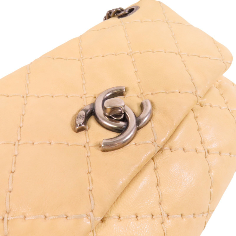 CHANEL 牛皮皮革Chain Shoulder銀扣鏈帶肩背袋-8