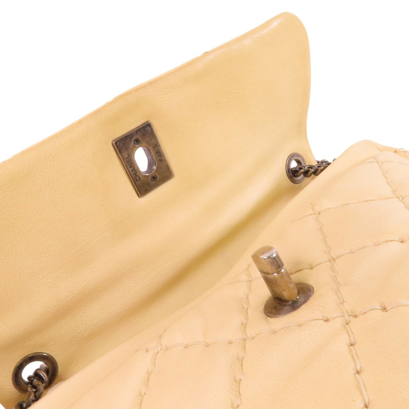 CHANEL 牛皮皮革Chain Shoulder銀扣鏈帶肩背袋-9