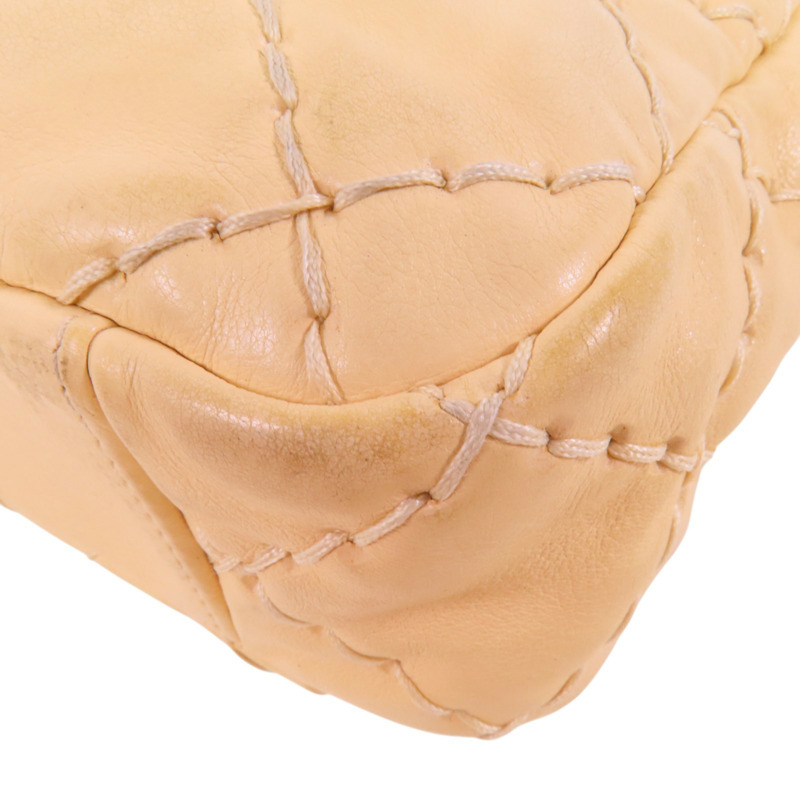 CHANEL 牛皮皮革Chain Shoulder銀扣鏈帶肩背袋-13