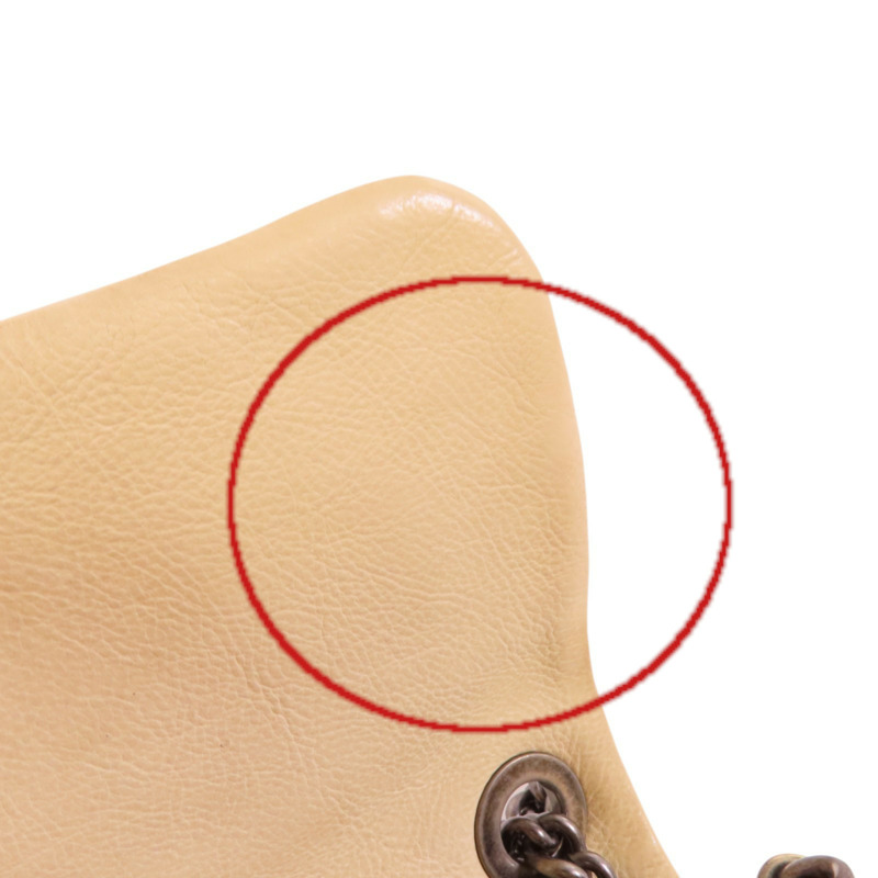 CHANEL 牛皮皮革Chain Shoulder銀扣鏈帶肩背袋-14