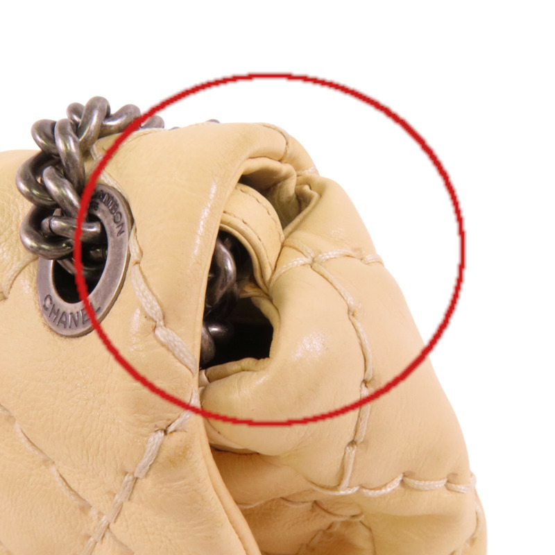 CHANEL 牛皮皮革Chain Shoulder銀扣鏈帶肩背袋-15