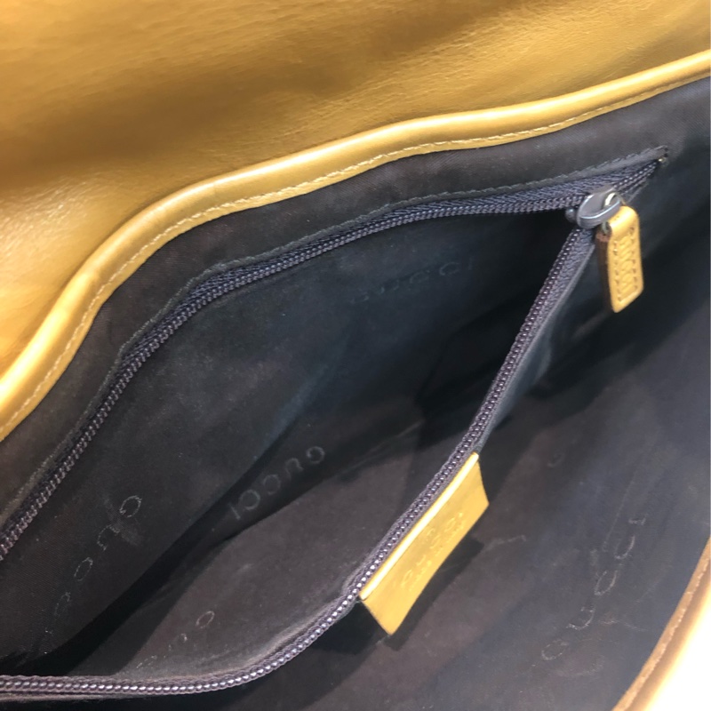 Gucci 經典啡色布面老花GG 金色老虎扣XB087-17