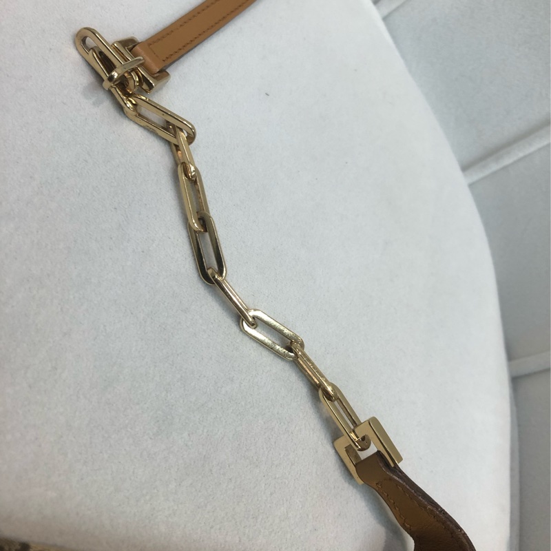 Gucci 經典啡色布面老花GG 金色老虎扣XB087-28