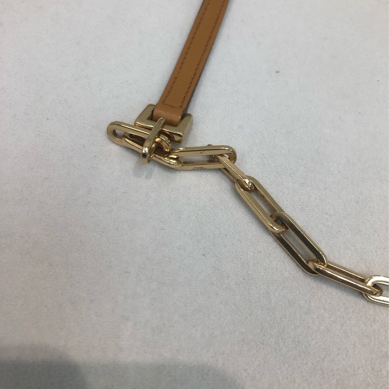 Gucci 經典啡色布面老花GG 金色老虎扣XB087-47