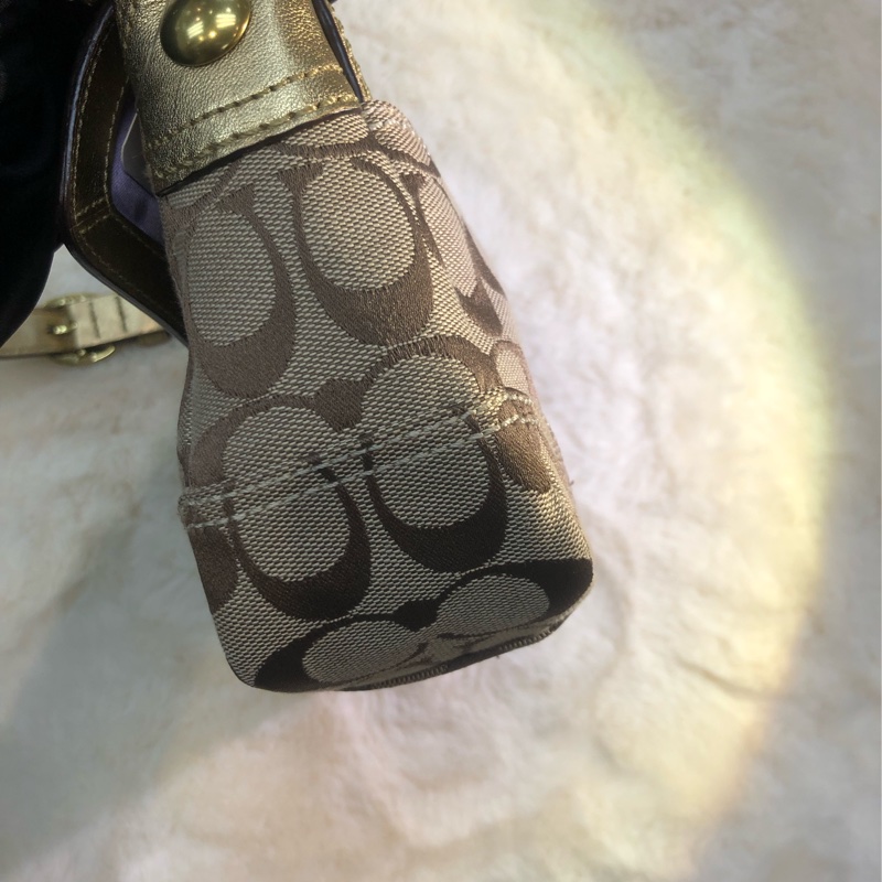 Coach 老花布面金色腋下包 XA490-50