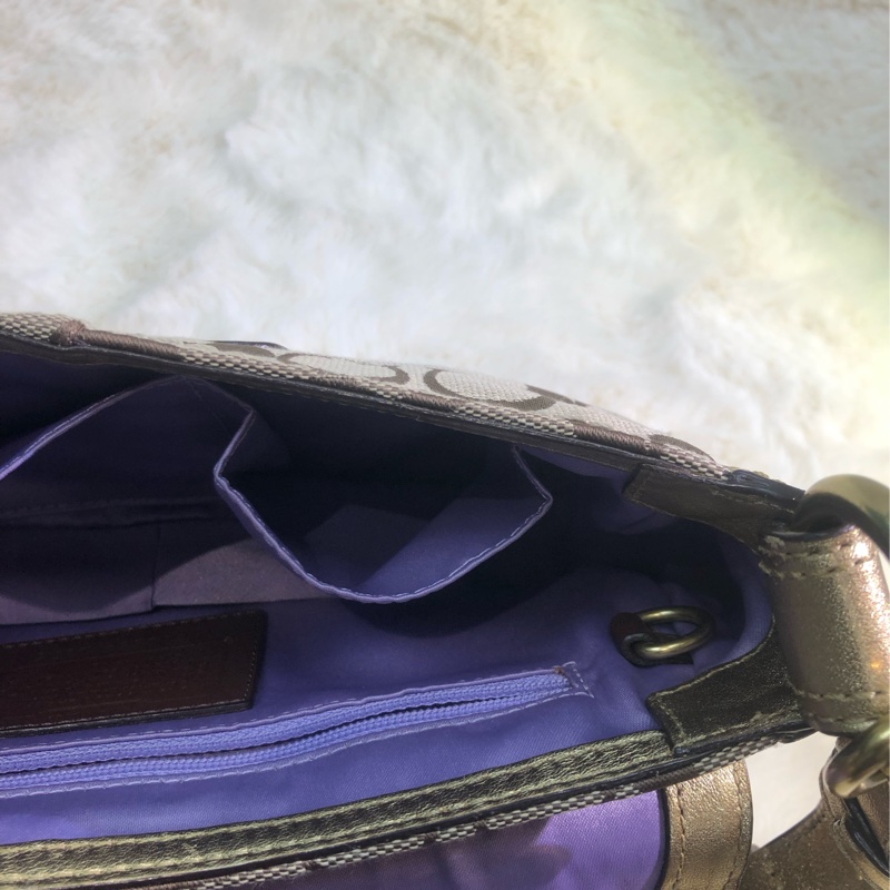 Coach 老花布面金色腋下包 XA490-67