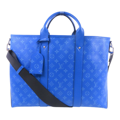 LOUIS VUITTON Monogram Taigalama Weekend Tote銀扣手挽肩背兩用袋