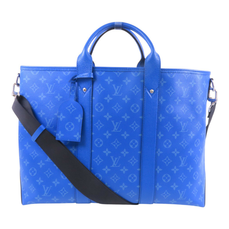LOUIS VUITTON Monogram Taigalama Weekend Tote銀扣手挽肩背兩用袋-0