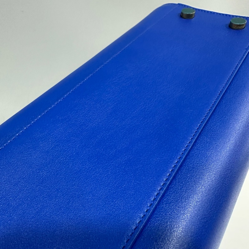 YSL 372087 皇家藍牛皮金釦斜背包 cabas mini-13