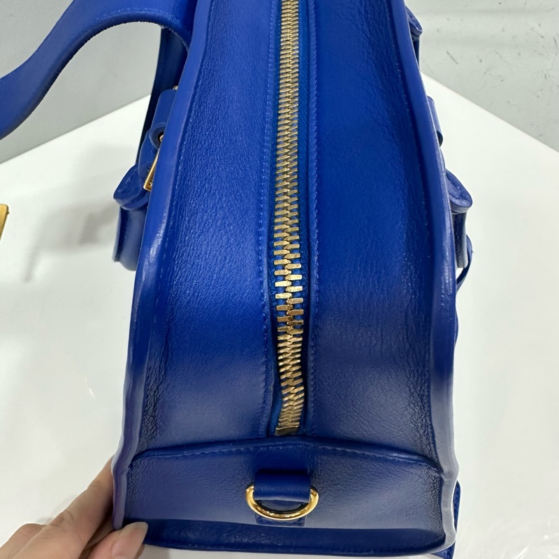 YSL 372087 皇家藍牛皮金釦斜背包 cabas mini-35