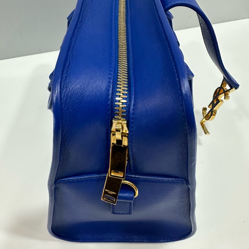 YSL 372087 皇家藍牛皮金釦斜背包 cabas mini-36