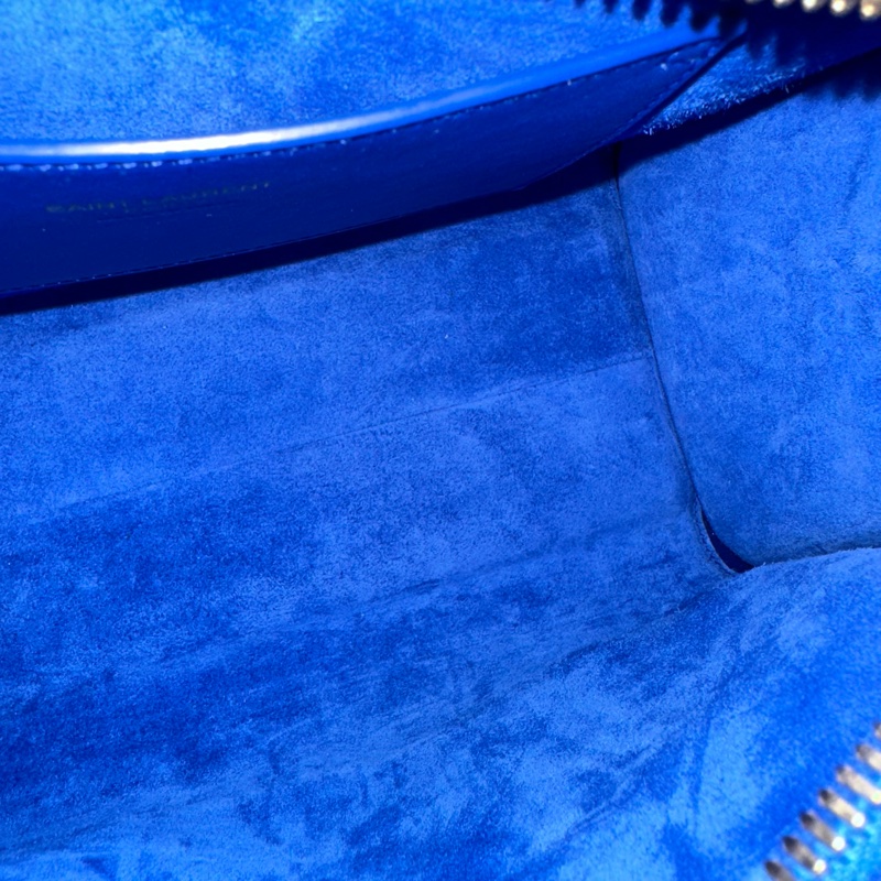 YSL 372087 皇家藍牛皮金釦斜背包 cabas mini-41