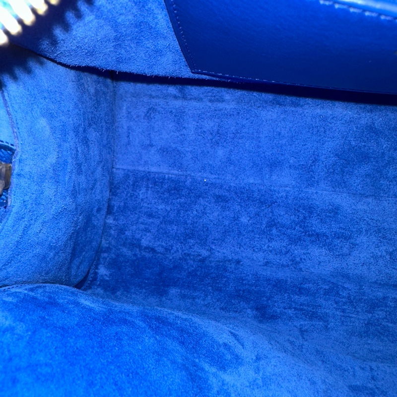 YSL 372087 皇家藍牛皮金釦斜背包 cabas mini-42