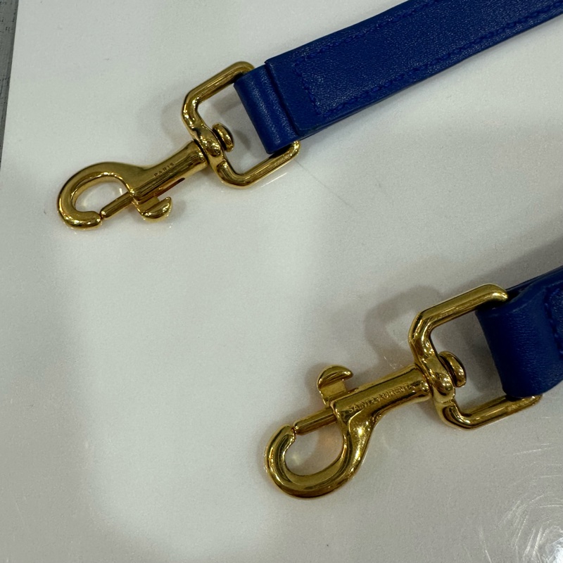 YSL 372087 皇家藍牛皮金釦斜背包 cabas mini-50