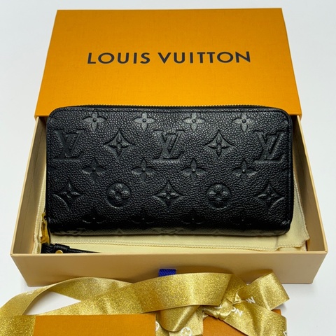 （全新閒置 全套配件齊全🎁） LV M61864 黑老花 全牛皮長夾 專櫃38800