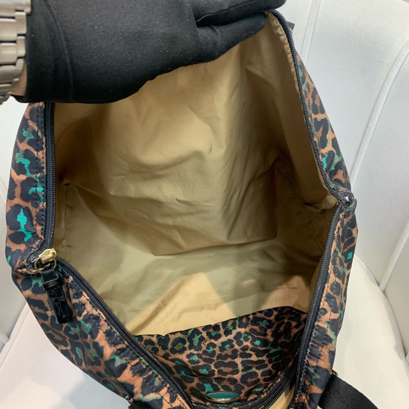 Coach 啡色豹紋大托特包 布料 XB543-7