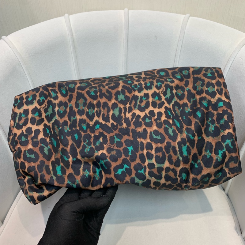 Coach 啡色豹紋大托特包 布料 XB543-11