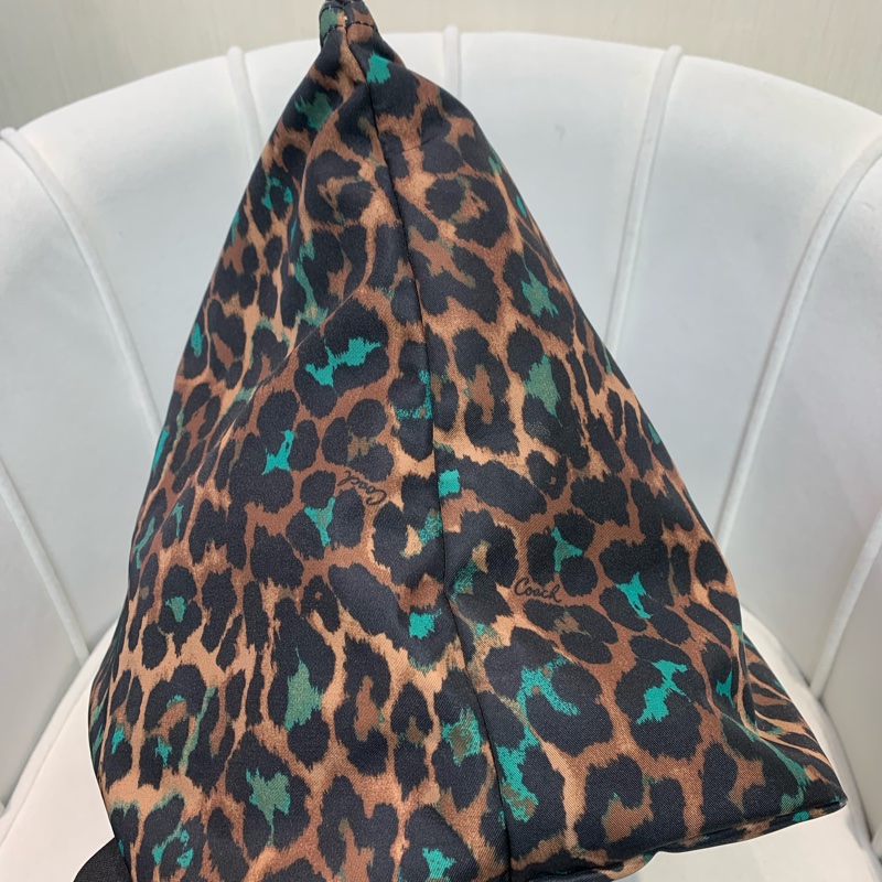 Coach 啡色豹紋大托特包 布料 XB543-28