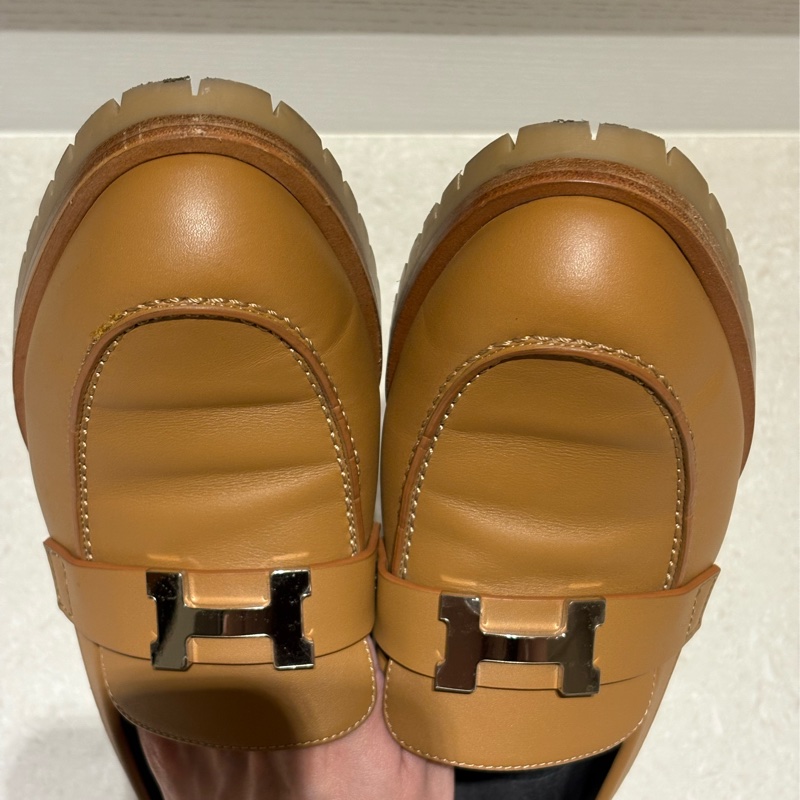 （9成新）Hermes愛馬仕 樂福鞋  金棕 37碼-7