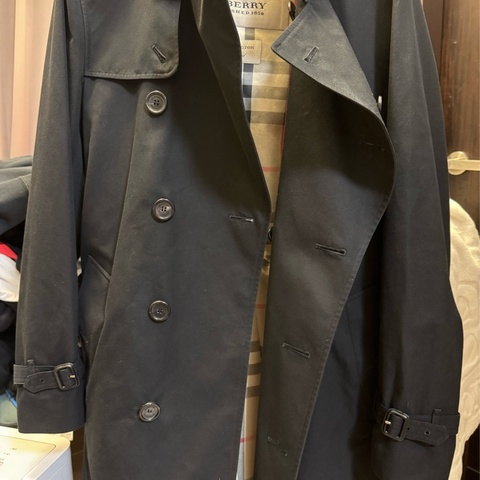 Burberry 黑 風衣 英國製 專櫃線 非outlet線 非日本線 48SF 肯辛頓 中長