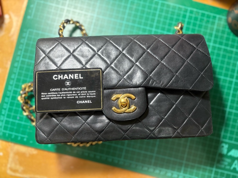 香奈兒 CF23 Vintage 24K鍍金 經典小羊皮口蓋包-0