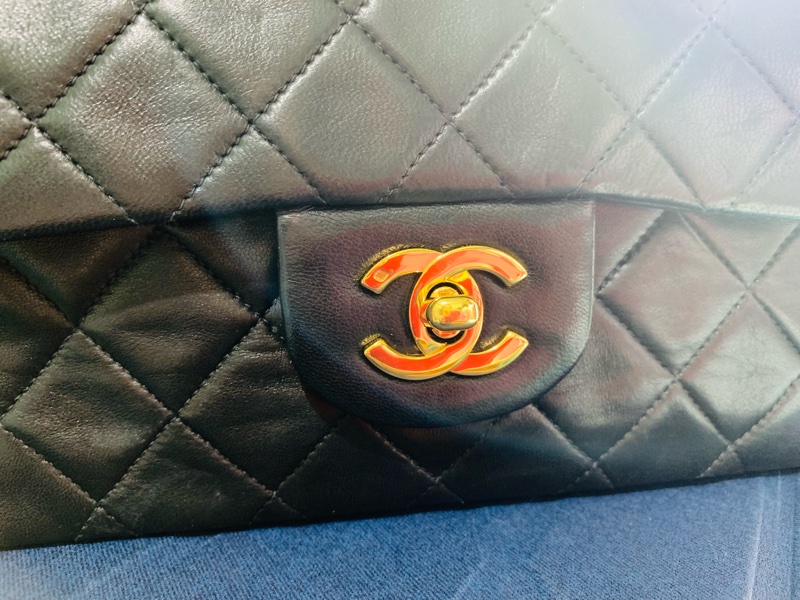 香奈兒 CF23 Vintage 24K鍍金 經典小羊皮口蓋包-12