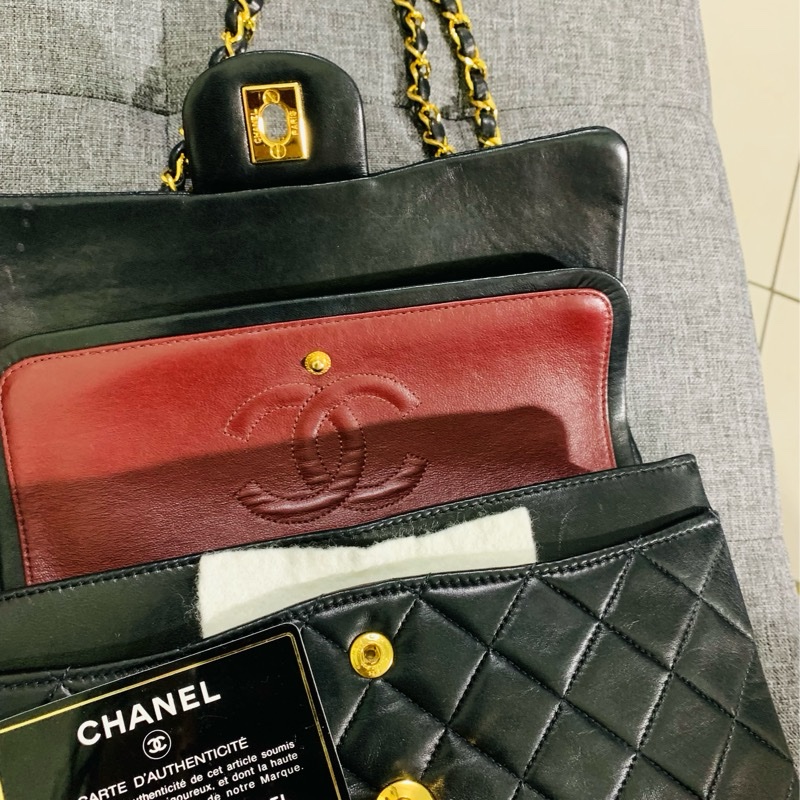 香奈兒 CF23 Vintage 24K鍍金 經典小羊皮口蓋包-16