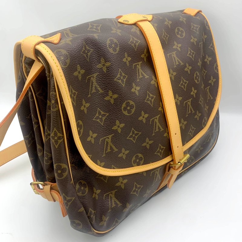 Louis Vuitton 經典SAUMUR 35，中號雙子星，路易威登，LV，斜背包，公事包，旅行包，正品，現貨，免運-3