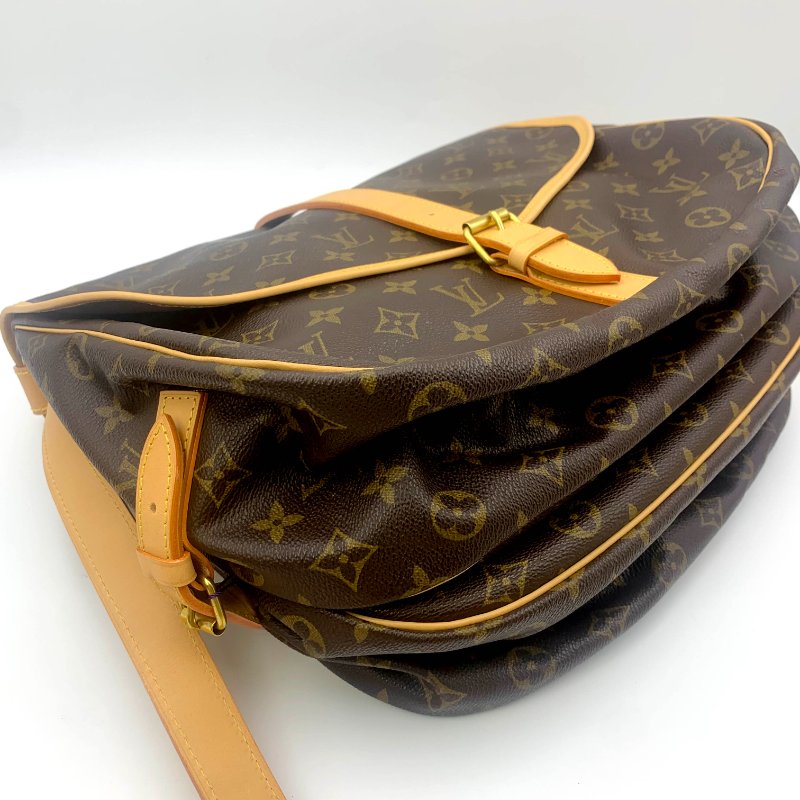 Louis Vuitton 經典SAUMUR 35，中號雙子星，路易威登，LV，斜背包，公事包，旅行包，正品，現貨，免運-22