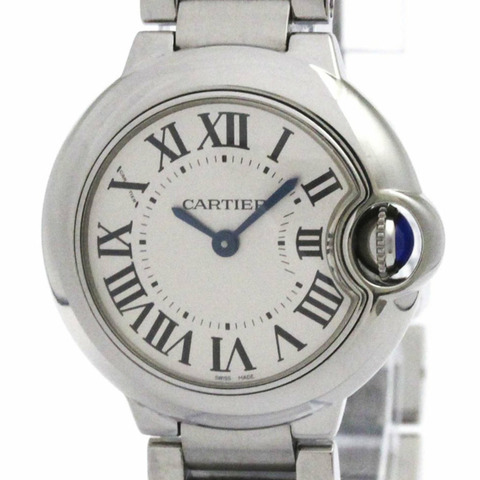 卡地亞 Ballon Bleu SM 鋼石英女錶 W69010Z4 拋光