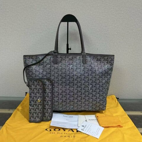 ✨GOYARD 灰色Y字老花中號肩背子母托特包 34*26*14 99新配件塵袋