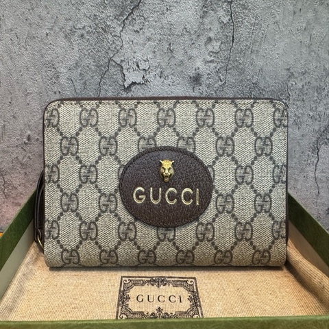 Gucci 經典虎頭LOGO長夾 PVC材質內裡黃色招財💛