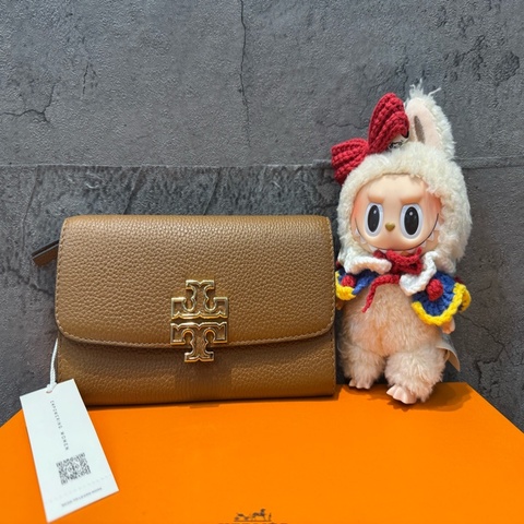 Tory Burch 焦糖色經典金LOGO長夾 吊牌還在🤎