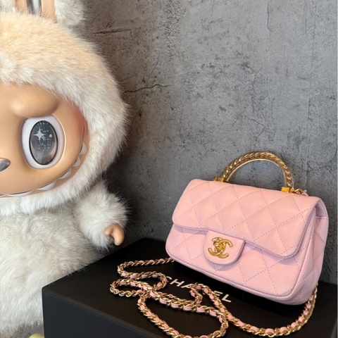 CHANEL少女心透明手柄金鍊CF mini斜背包💕